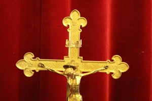 Processional - Cross style Gothic - style en Bronze / Gilt, Belgium 19th century