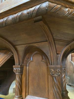 Pulpit style Gothic - style en Oak wood, Belgium 19 th century