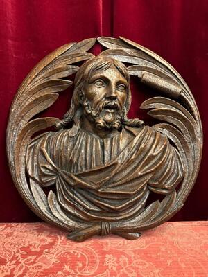 Relief Christ  style Gothic - Style en Hand - Carved Wood Oak, France 19 th century ( Anno 1865 )