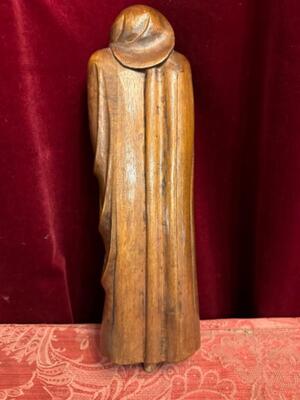 Religious Statue.. style Gothic - Style en Walnut wood , France 19 th century