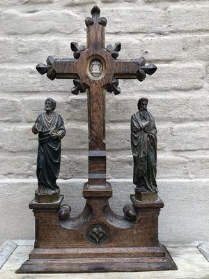 Reliquary style Gothic - style en wood , Belgium 19th century