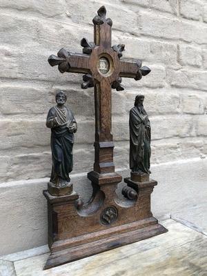 Reliquary style Gothic - style en wood , Belgium 19th century