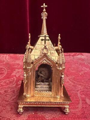 1 Gothic - Style Reliquary Inside A Sculpted Chestnut In The Shape Of A Skull. Ex Carne B. Clemens M. Hofbauer