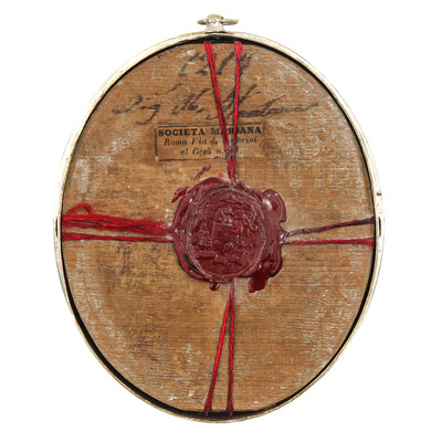 Reliquary - Relic True Cross & 12 Apostles style Gothic - Style en Bronze / Glass / Originally Sealed, Italy  19 th century