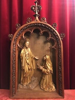 1 Gothic - style Retable : Christ Appearing To St. Margaret Mary Alacoque