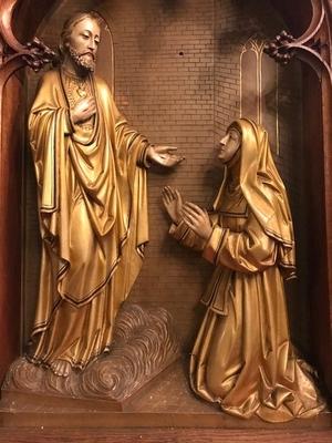 1 Gothic - style Retable : Christ Appearing To St. Margaret Mary Alacoque