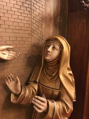1 Gothic - style Retable : Christ Appearing To St. Margaret Mary Alacoque
