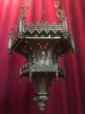 Sanctuary Lamp style Gothic - style en Bronze / Gilt, France 19th century ( anno 1875 )