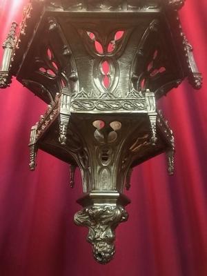 Sanctuary Lamp style Gothic - style en Bronze / Gilt, France 19th century ( anno 1875 )