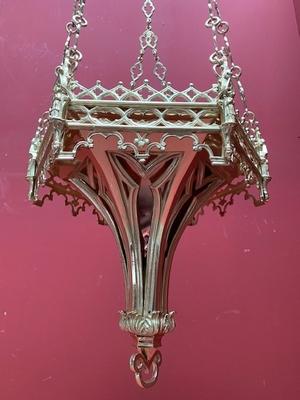 Sanctuary Lamp style Gothic - style en Bronze / Red Copper / Polished and Varnished, France 19th century