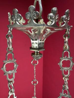 Sanctuary Lamp style Gothic - Style en Bronze / Polished and Varnished, Belgium  19 th century ( Anno 1885 )