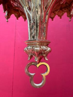 Sanctuary Lamp style Gothic - Style en Bronze / Polished and Varnished, Belgium  19 th century ( Anno 1865 )