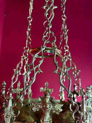 Sanctuary Lamp style Gothic - Style en Bronze / Polished and Varnished, France 19 th century ( Anno 1885 )