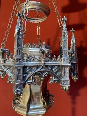 Sanctuary Lamp style Gothic - style en Brass / Plated , Dutch 19th century