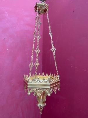 Sanctuary Lamp style Gothic - style en Bronze / Polished and Varnished, France 19 th century ( Anno 1875 )