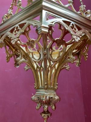 Sanctuary Lamp style Gothic - style en Bronze / Polished and Varnished, France 19 th century ( Anno 1875 )