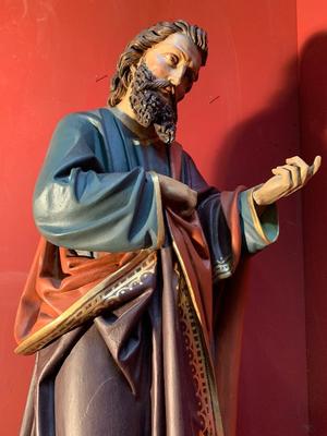 Sculpture  Apostle   style Gothic - style en Wood Polychrome, Italy 19 th century