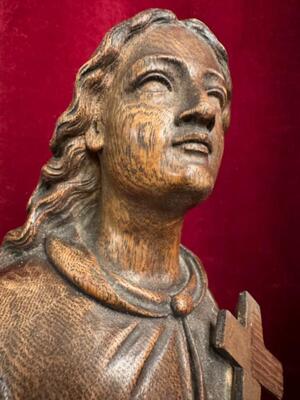 Sculpture St. Veronica style Gothic - Style en Hand - Carved Wood Oak, Belgium  19 th century ( Anno 1870 )