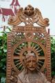 Seated Christ / Holy Heart style Gothic - style en hand-carved wood Oak, Belgium 19th century ( anno 1865 )