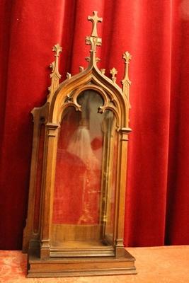 Small Display Cabinet style Gothic - style en walnut wood, France 19th century