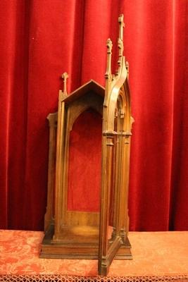 Small Display Cabinet style Gothic - style en walnut wood, France 19th century