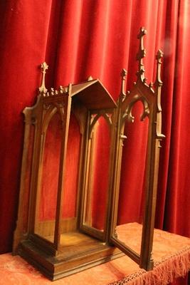 Small Display Cabinet style Gothic - style en walnut wood, France 19th century