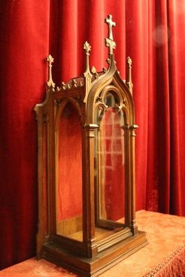 Small Display Cabinet style Gothic - style en walnut wood, France 19th century