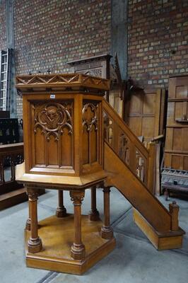 Small Pulpit. More And Better Detail Pictures Soon ! style Gothic - Style en Oak Wood, Belgium 19 th century