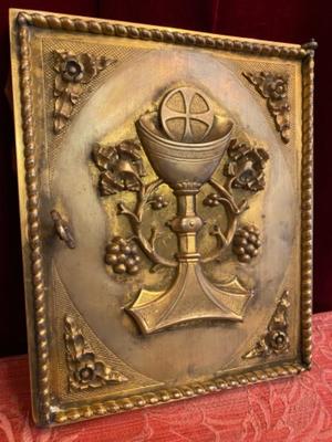 Small Tabernacle - Door With Original Key style Gothic - Style en Brass / Bronze, Belgium 19 th century