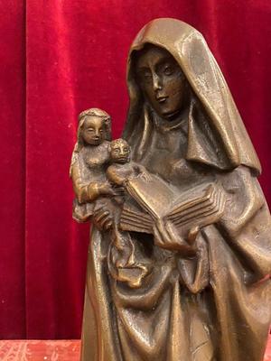 St. Ann With Mary & Child style Gothic - style en Bronze, Belgium  19 th century ( Anno 1880 )