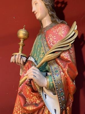 St. Barbara  style Gothic - style en wood polychrome, Belgium 19th century ( anno 1875 )