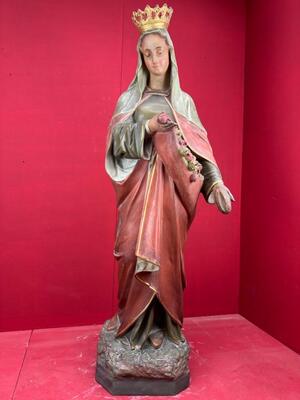 St. Elisabeth Of Hungary Statue style Gothic - Style en Plaster, Belgium  19 th century ( Anno 1885 )