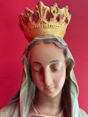 St. Elisabeth Of Hungary Statue style Gothic - Style en Plaster, Belgium  19 th century ( Anno 1885 )