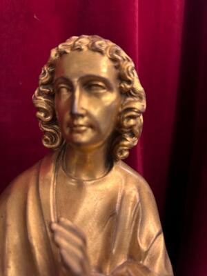 St. John Apostle Statue style Gothic - Style en Bronze Gilt, France 19 th century ( Anno 1875 )