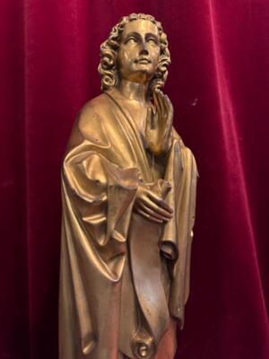 St. John Apostle Statue style Gothic - Style en Bronze Gilt, France 19 th century ( Anno 1875 )