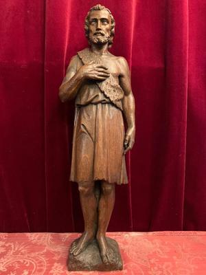 St. John The Baptist style Gothic - Style en hand-carved wood Oak, Belgium 19th century ( anno 1875 )