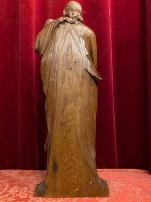 St. Joseph Statue  style Gothic - Style en Oak wood, Netherlands  19 th century ( Anno 1890 )