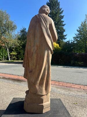 St. Joseph Statue Suitable For Outdoor Use ! style Gothic - Style en Cast - Iron, France 19 th century