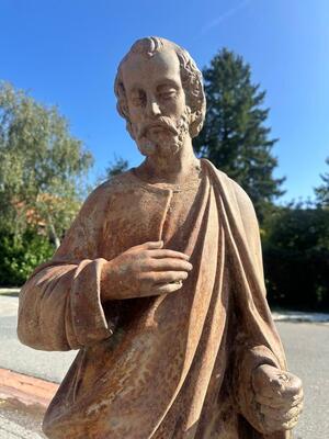 St. Joseph Statue Suitable For Outdoor Use ! style Gothic - Style en Cast - Iron, France 19 th century