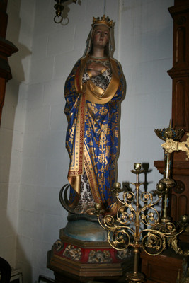 St. Mary Immaculatae Conceptionis style Gothic - Style en Fully Hand - Carved Wood, Bruges Belgium 19th century ( anno 1870 )