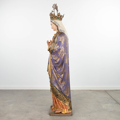 St. Mary Mater Dolorosa  style Gothic - style en Plaster polychrome, Belgium 19 th century