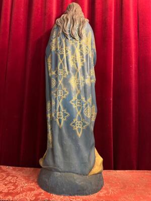 St. Mary Statue  style Gothic - Style en Hand - Carved Wood Polychrome , France 19 th century ( Anno 1865 )