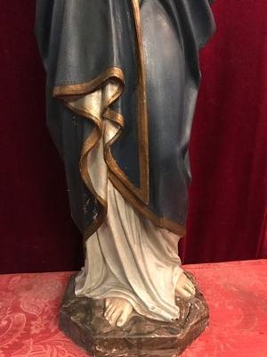 St. Mary Statue By : Mayer - Munich. style Gothic - style en wood - pap / polychrome, 19th century ( anno 1890 )