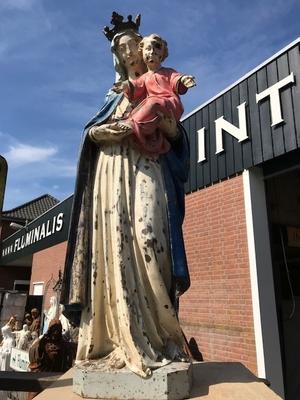 St. Mary With Child Cast Iron Weight 120 Kgs ! style Gothic - style en CAST IRON, France 19th century