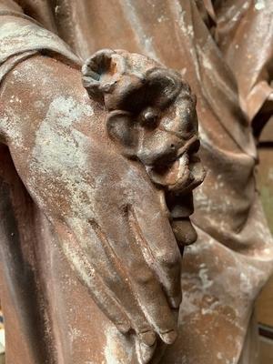 St. Mary With Child Cast Iron Weight 230 Kgs ! style Gothic - style en Cast Iron, France 19th century
