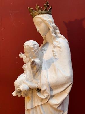 St. Mary With Child Cast Iron Weight 72 Kgs ! style Gothic - style en Cast Iron, France 19th century