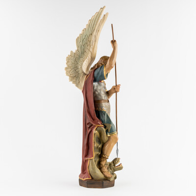 St. Michael style Gothic - Style en Plaster polychrome, Belgium  19 th century