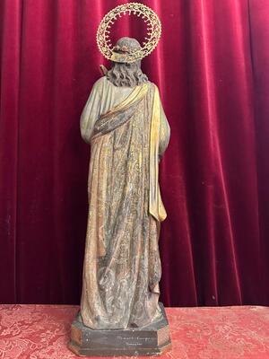 St. Odilia Sculpture style Gothic - Style en Hand - Carved Wood , Barcelona - Spain 19 th century ( Anno 1865 )