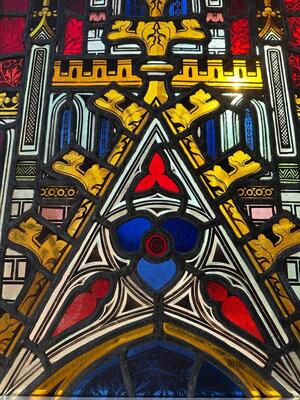 1 Gothic - Style Stained Glass Window St. Cecillia