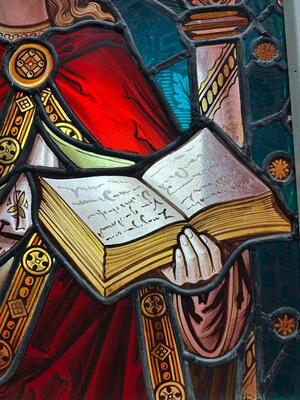 1 Gothic - Style Stained Glass Window St. John